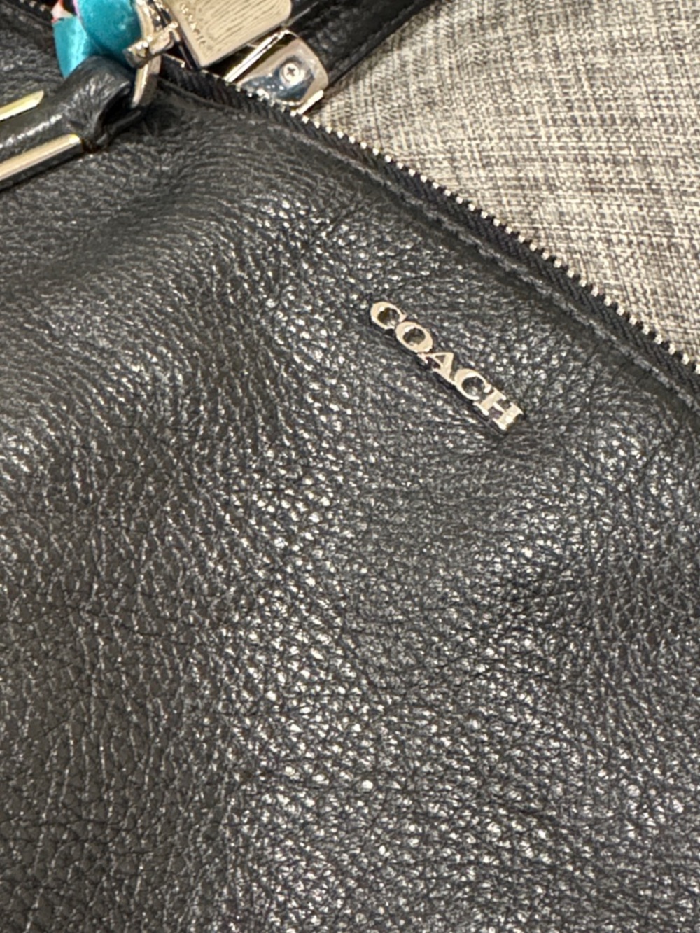 Coach Bag Madison Kelsey Small Black Pebbled Leather Satchel Crossbody Bag - Picture 15 of 17